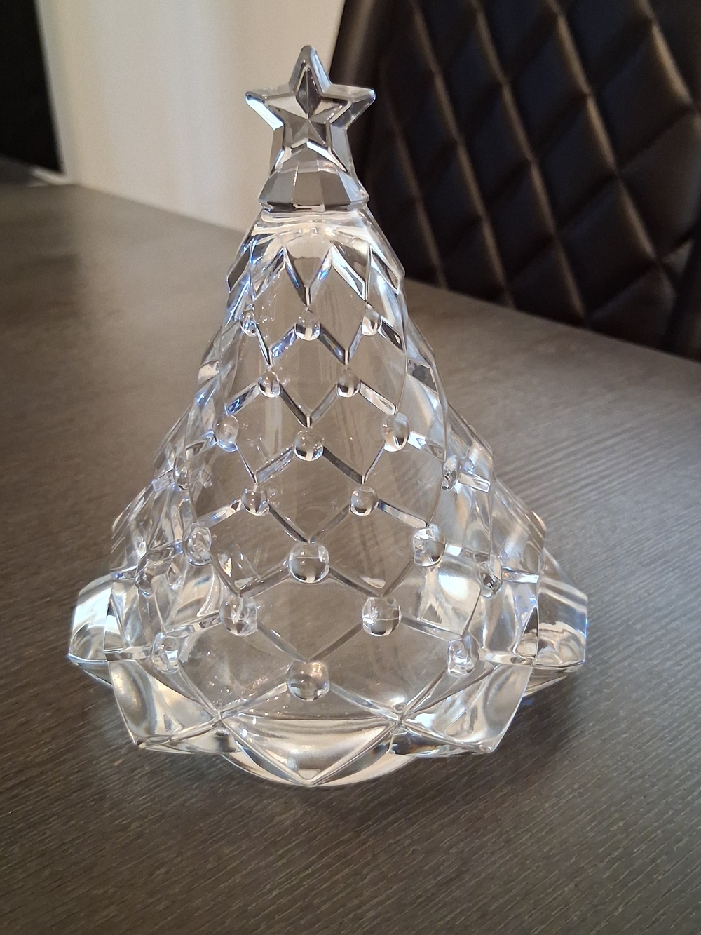 Vintage Cristal D'Arques Christmas Tree Tealight Candle Holder - Clear